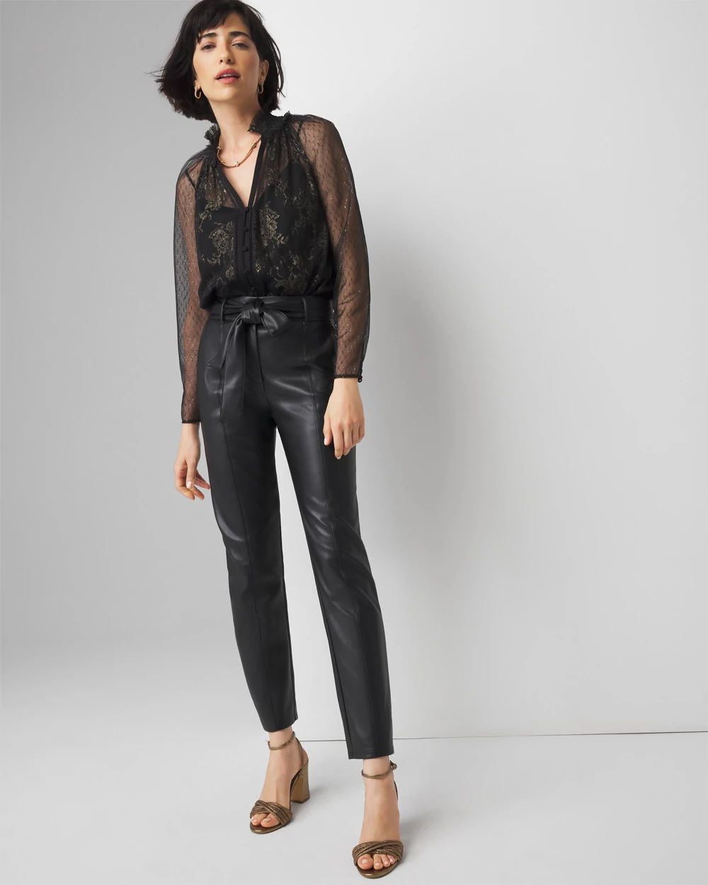 Extra High Rise Tapered Faux Leather Pants